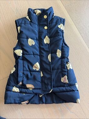 Imoga Navy Vest with Metallic Gold Heart size 4